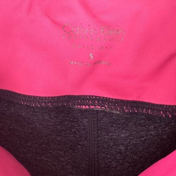 Calvin Klein Performance Quick Dry Small Capri Leggings Gray Pink - Picture 3 of 7